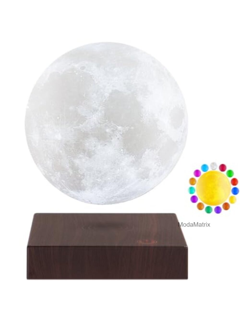 Levitating Moon Lamp 3D Printed LED Night Light 16 Colors Touch Control